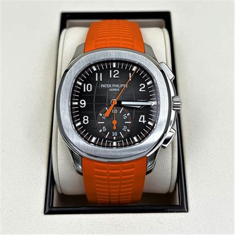 patek philippe aquanaut orange strap|patek philippe nautilus rubber strap.